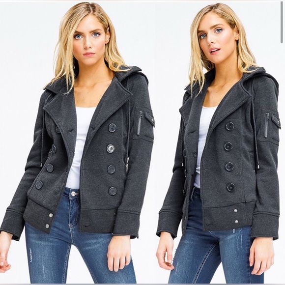 BellanBlue Jackets & Blazers - COZY! Charcoal Button Down Hoodie / Jacket / Coat
